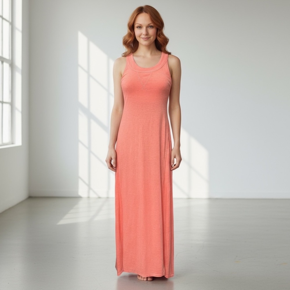 Eddie Bauer Maxi Dress Women's Size S Sleeveless Casual Peach Travel - Picture 2 of 10